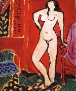 Henri Matisse Nude in front of a red background oil painting artist